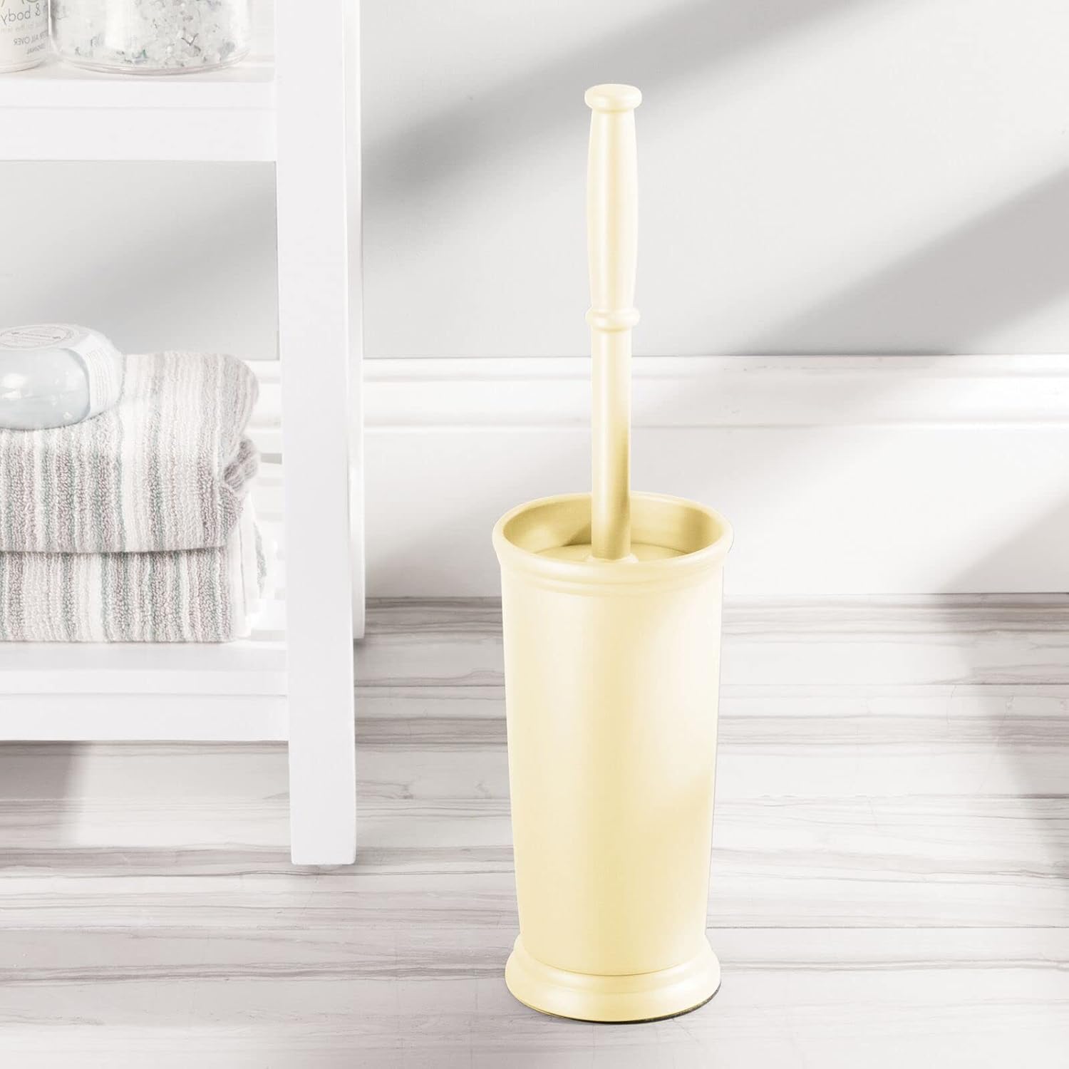 mDesign Toilet Bowl Brush with Modern Holder