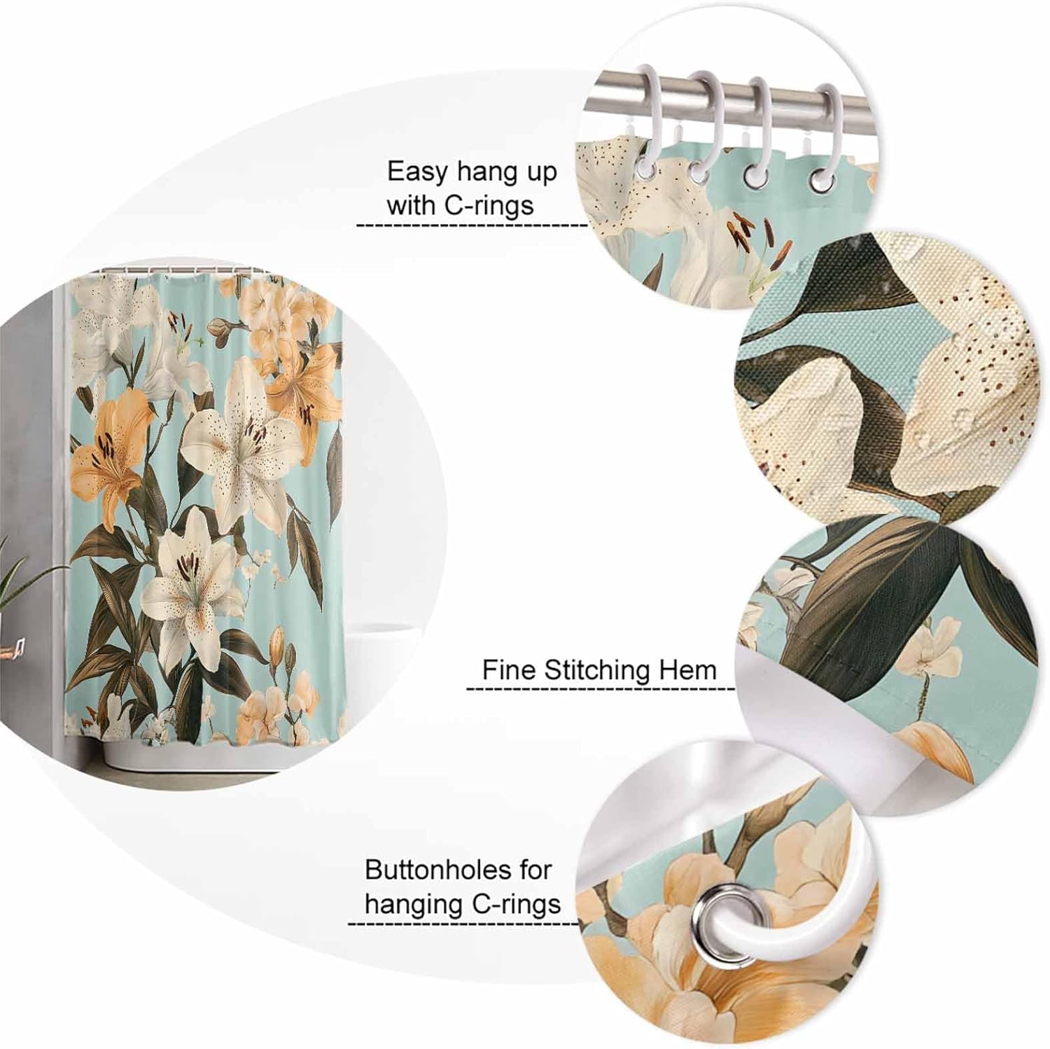 ZOE GARDEN Watercolor Lily Bathroom Set
