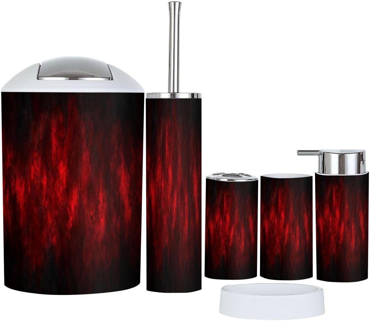 Boho Marbled Bathroom Accessories Set 6 Piece