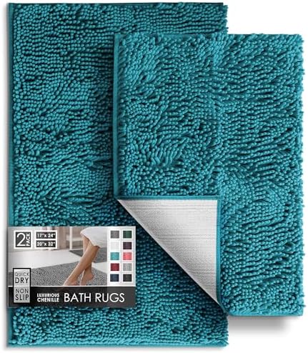 Hearth Harbor Teal Bath Rug Set 2 Piece 1
