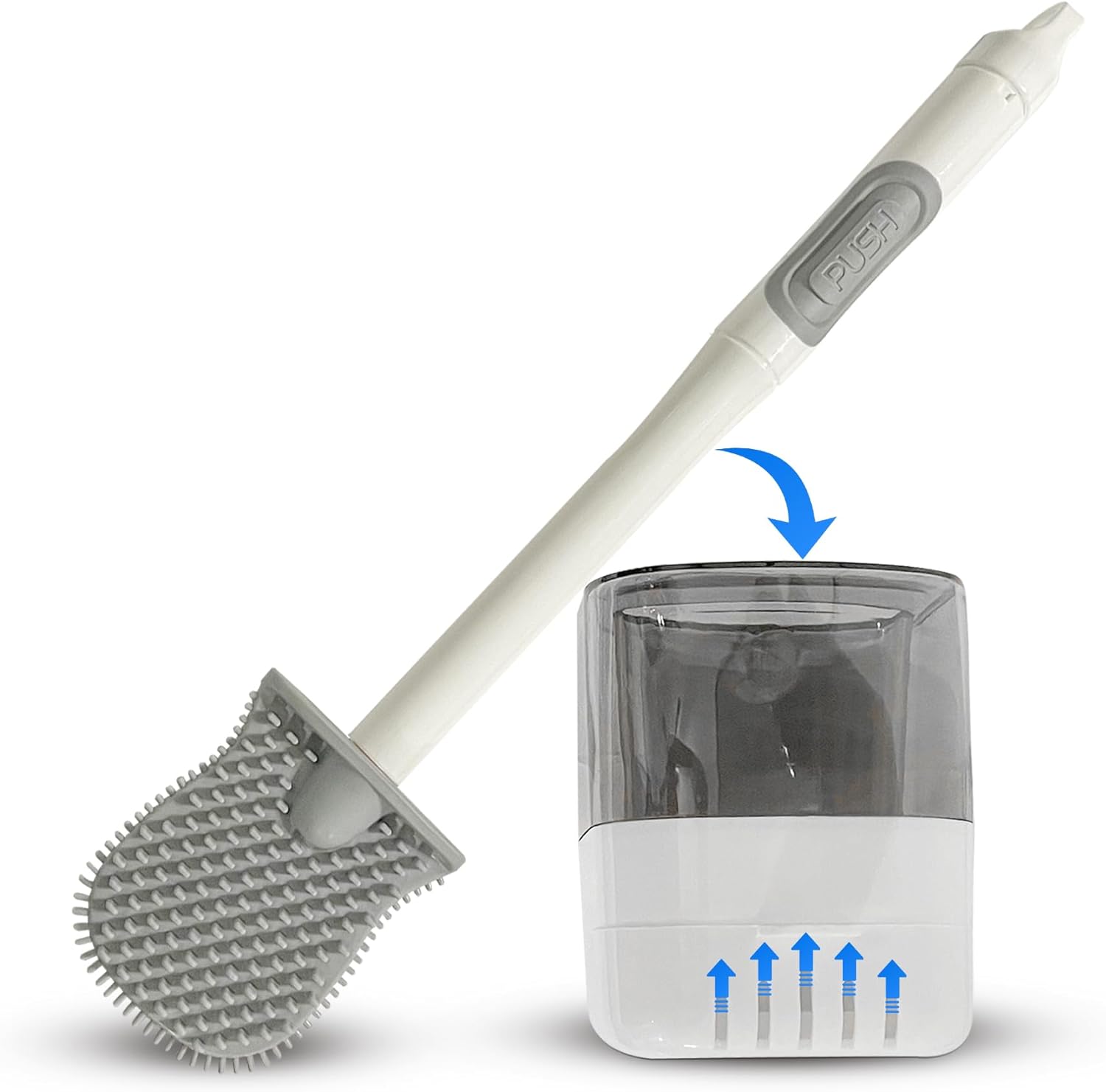 Montequi Toilet Brush with Silicone Dispenser Set