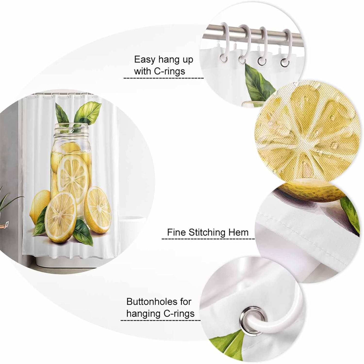 ZOE GARDEN Watercolor Lemon Bathroom Set
