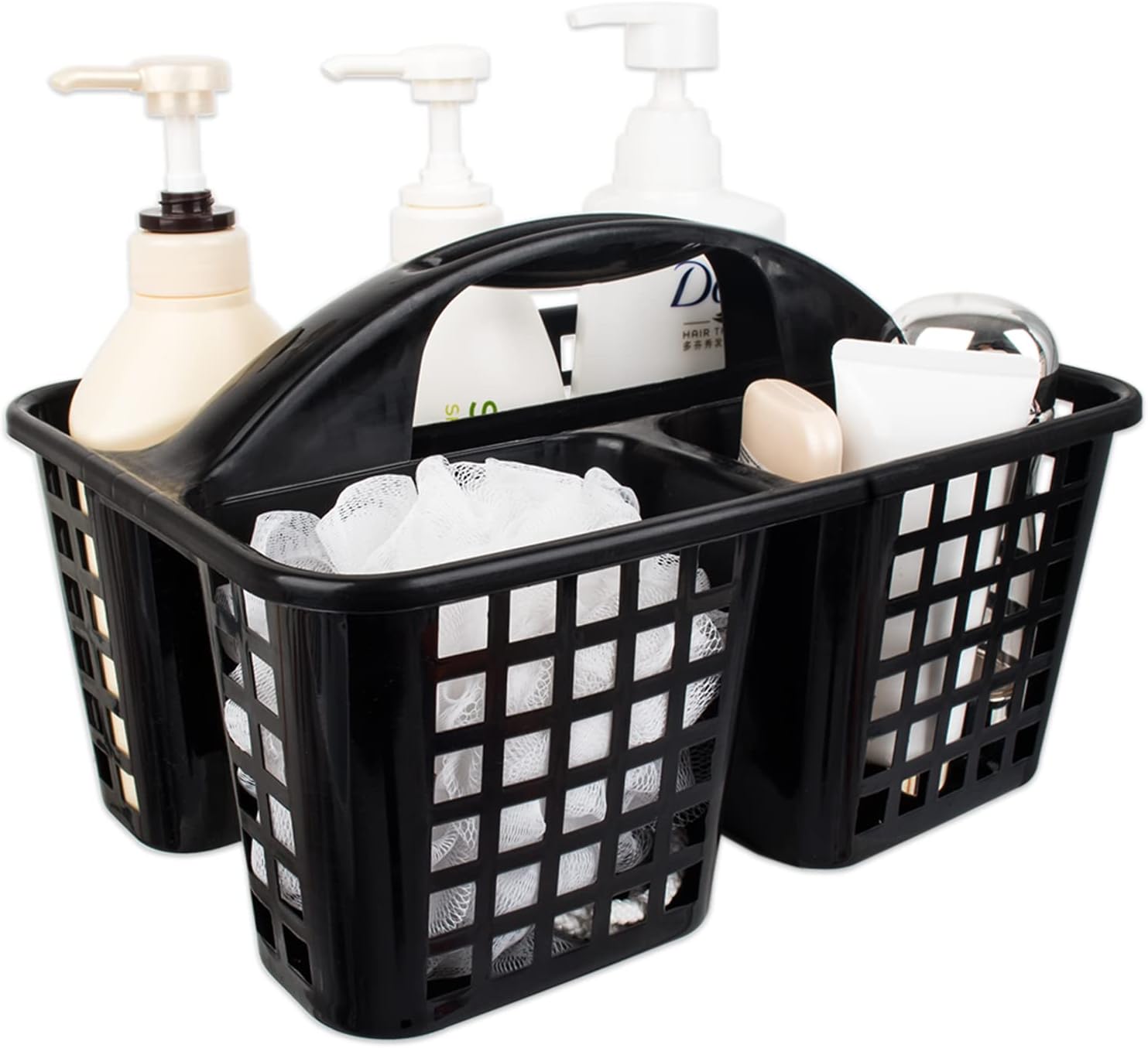 JiatuA Black Portable Shower Caddy Basket with Handle