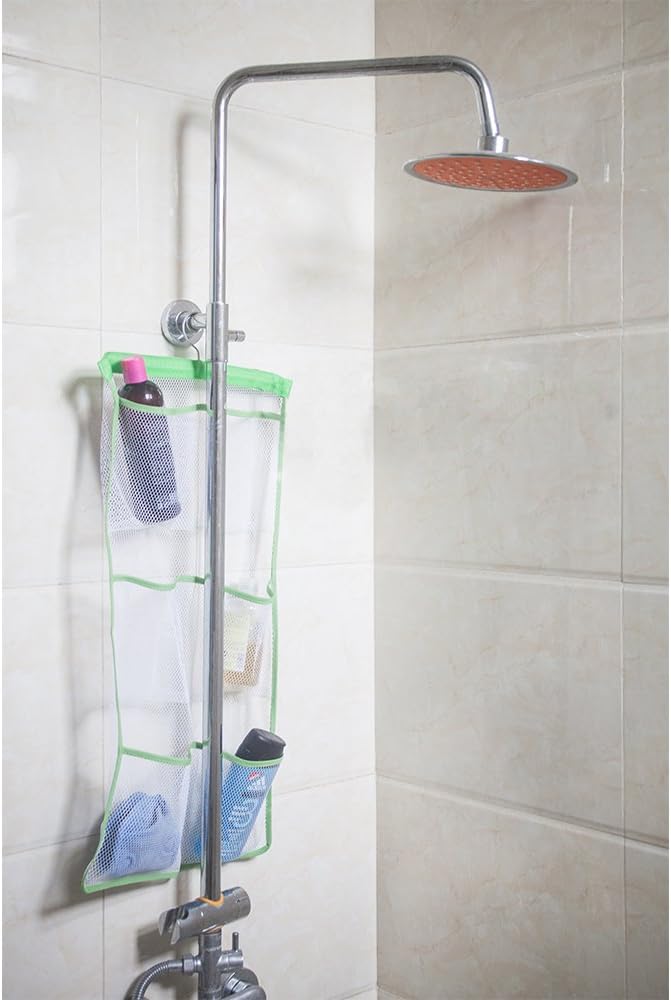 ALYER 6 Pocket Hanging Mesh Shower Caddy Green