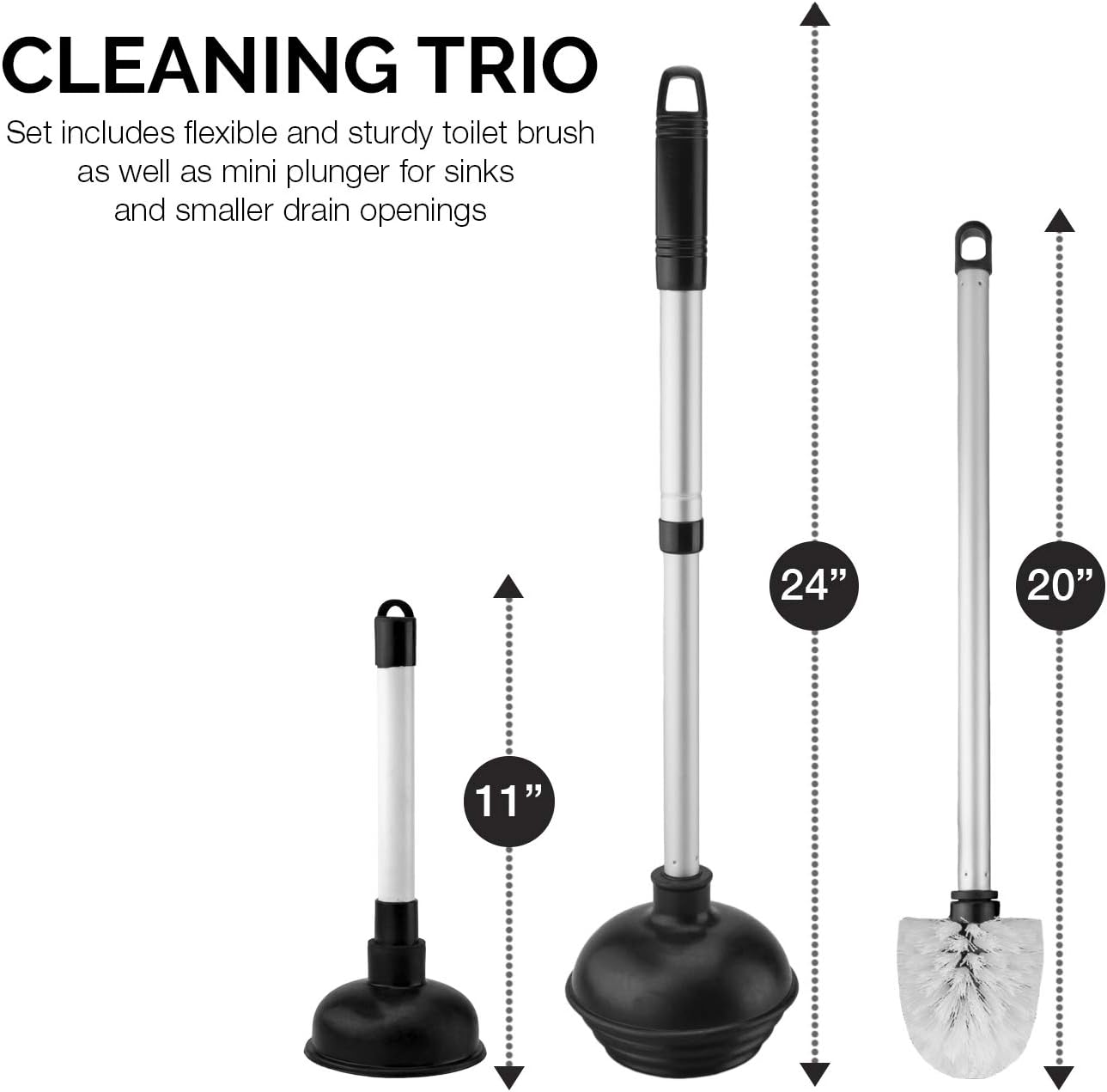NEIKO 60168A Toilet Plunger Set 4 Piece
