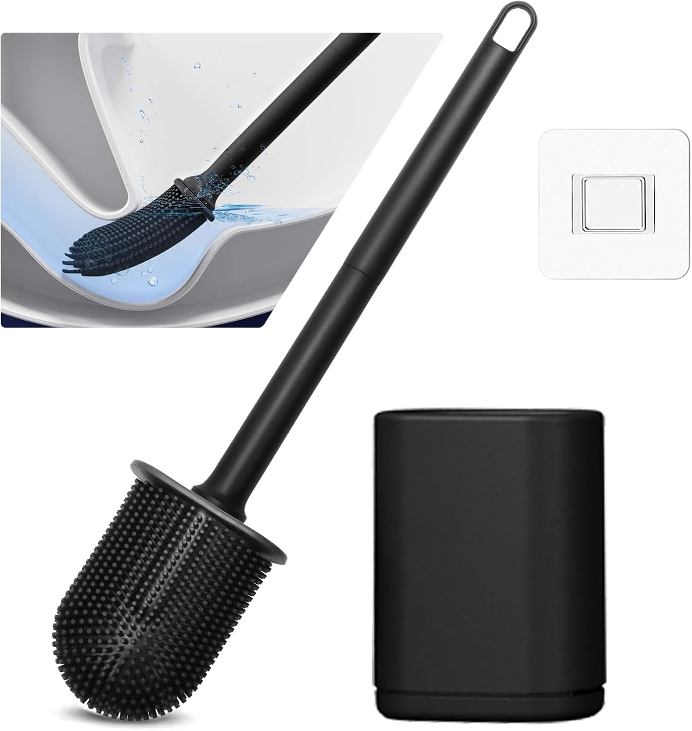 JIMACRO Soft Toilet Brush with Non-Slip Handle