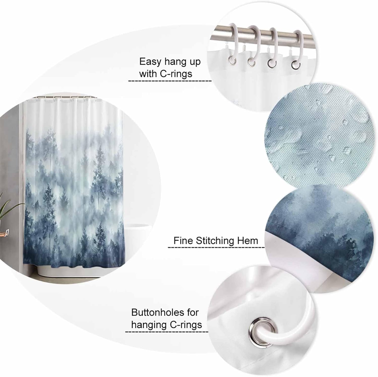 ZOE GARDEN Blue Forest Bathroom Set