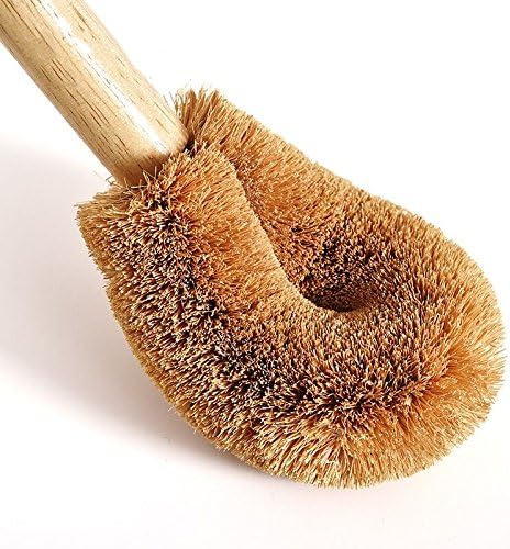 Qiny Wood Handle Toilet Brush 2 Pack