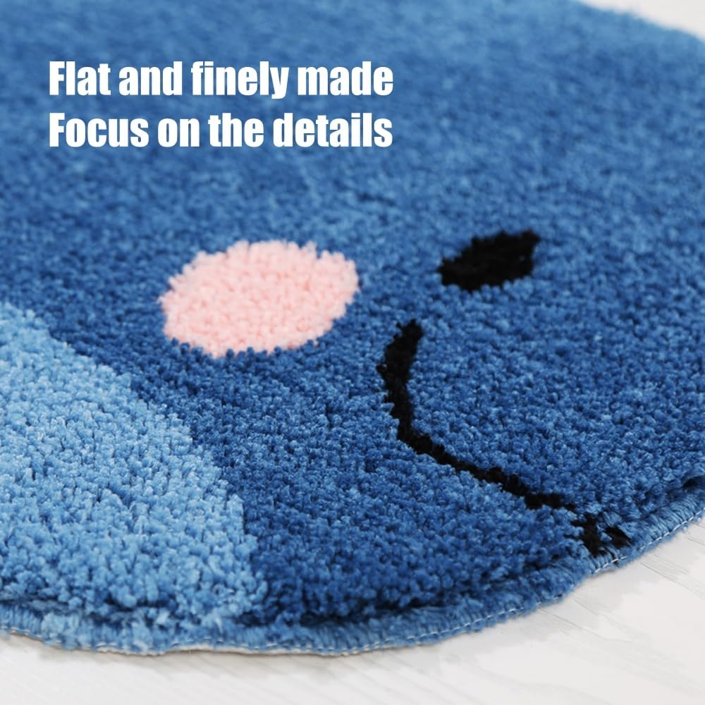 IcosaMro Whale Bath Rug 18x24 Inches Non Slip