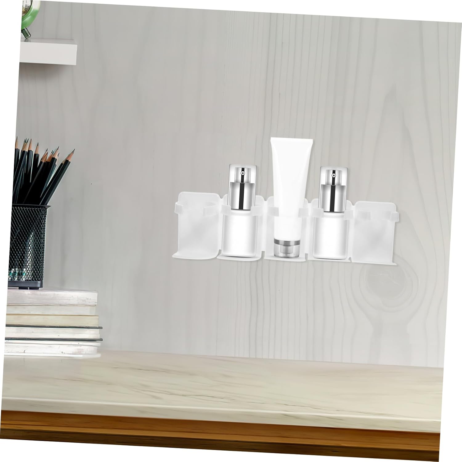 WOONEKY Wall-Mounted Makeup Organizer for Shower and Kitchen