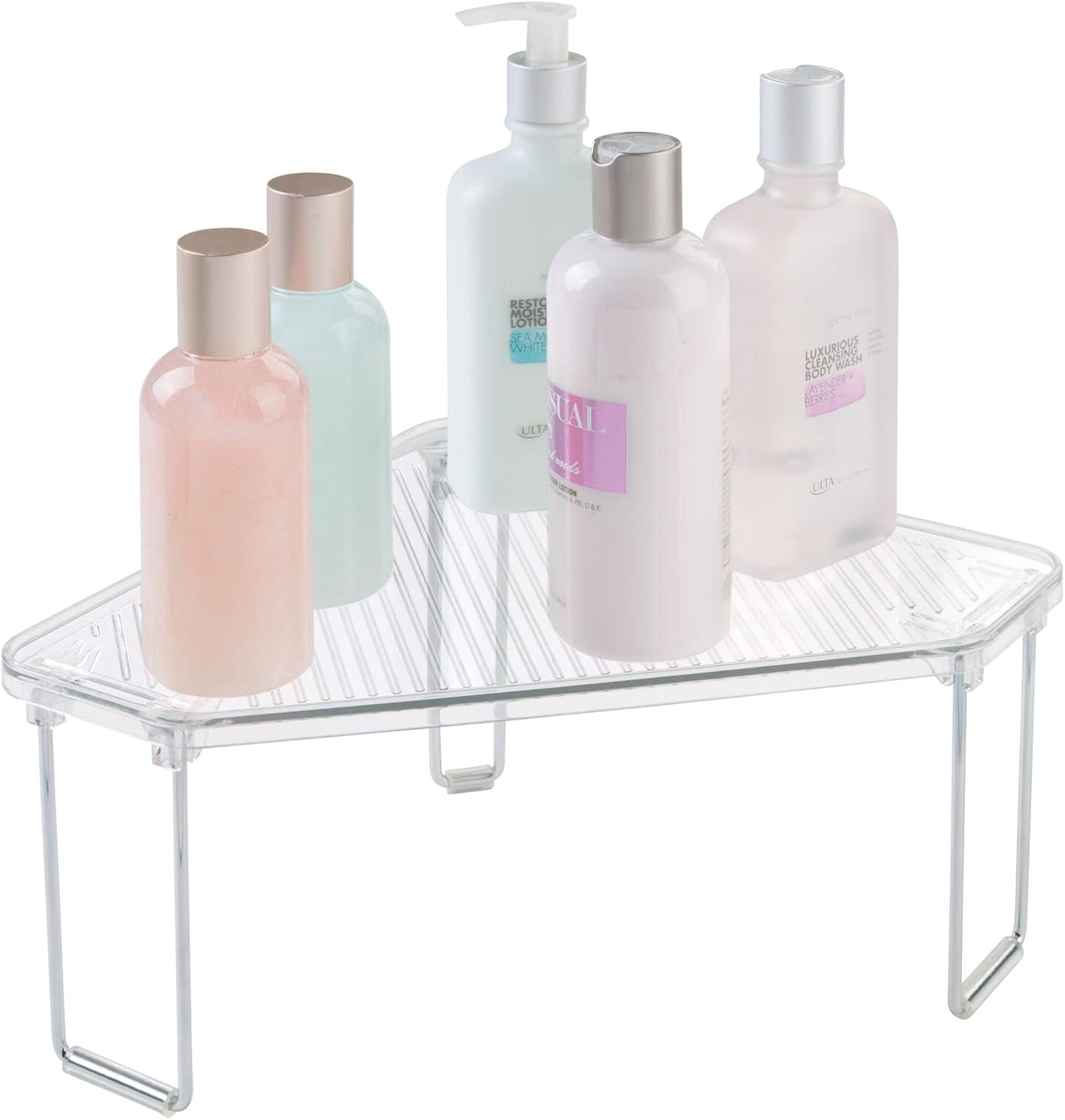 mDesign Corner Stackable Rack 2 Pack Clear