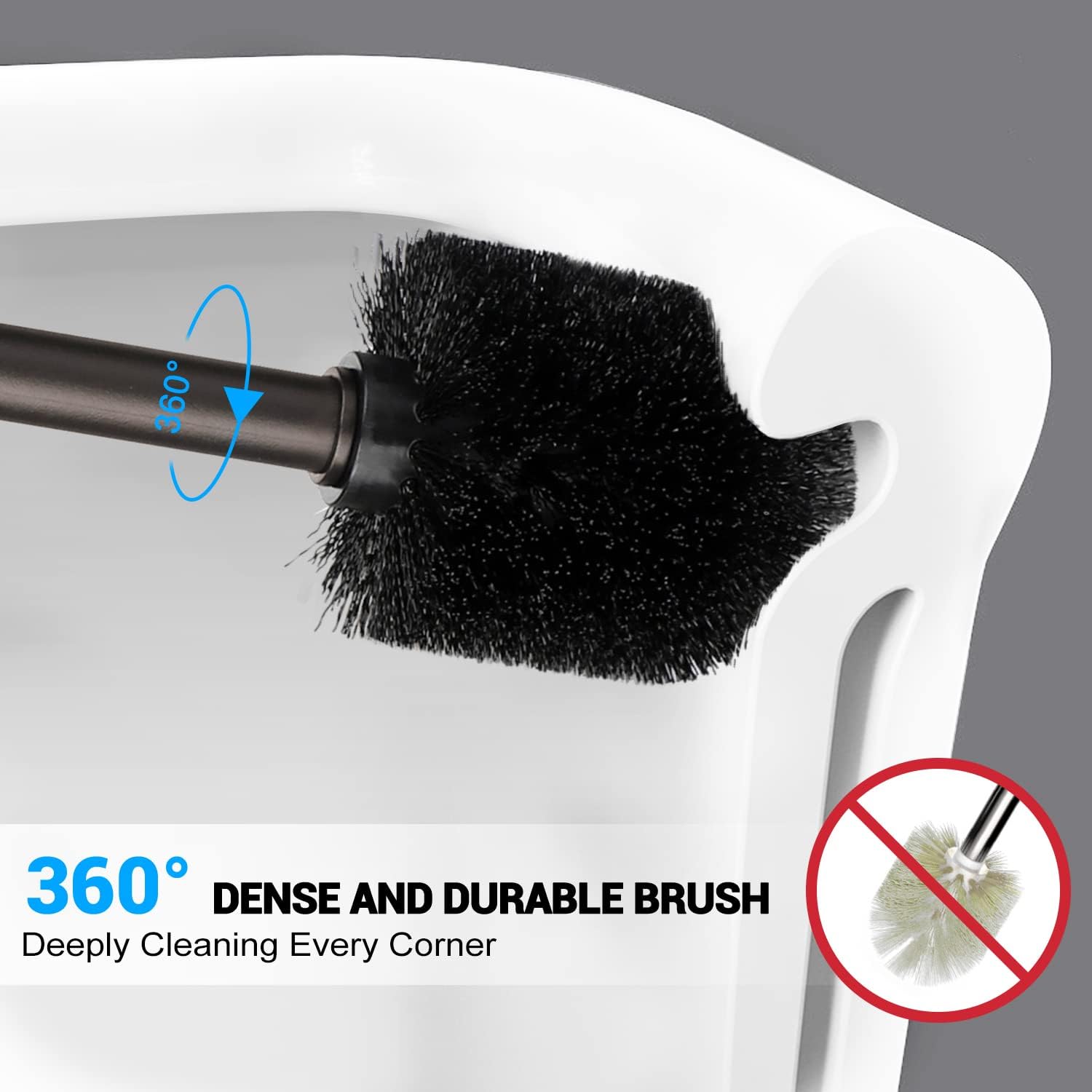 Uptronic Toilet Plunger and Brush Set with Holder 1