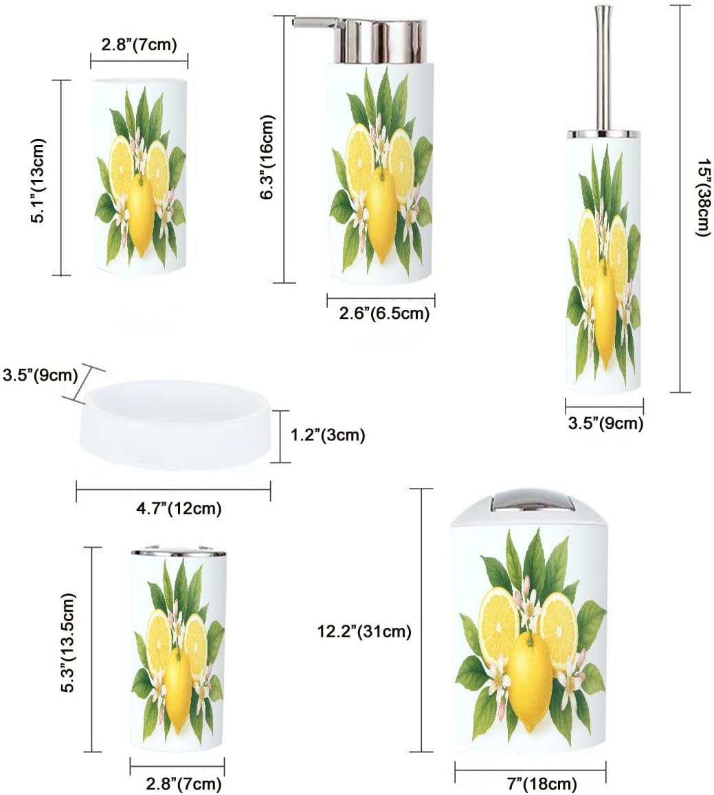 Boho Yellow Bathroom Accessory Set 6 Piece 1