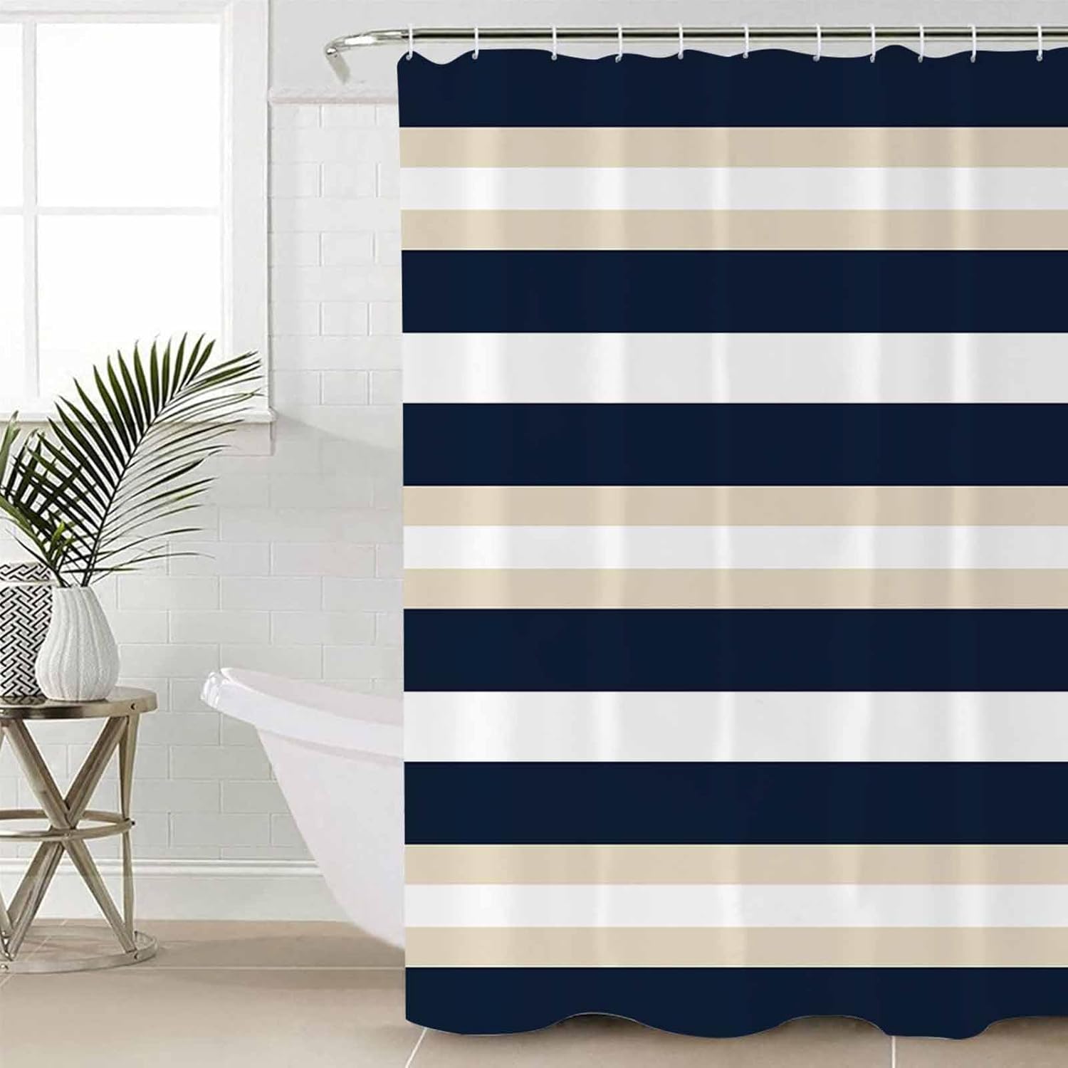 ZOE GARDEN Navy Blue Khaki Bathroom Set