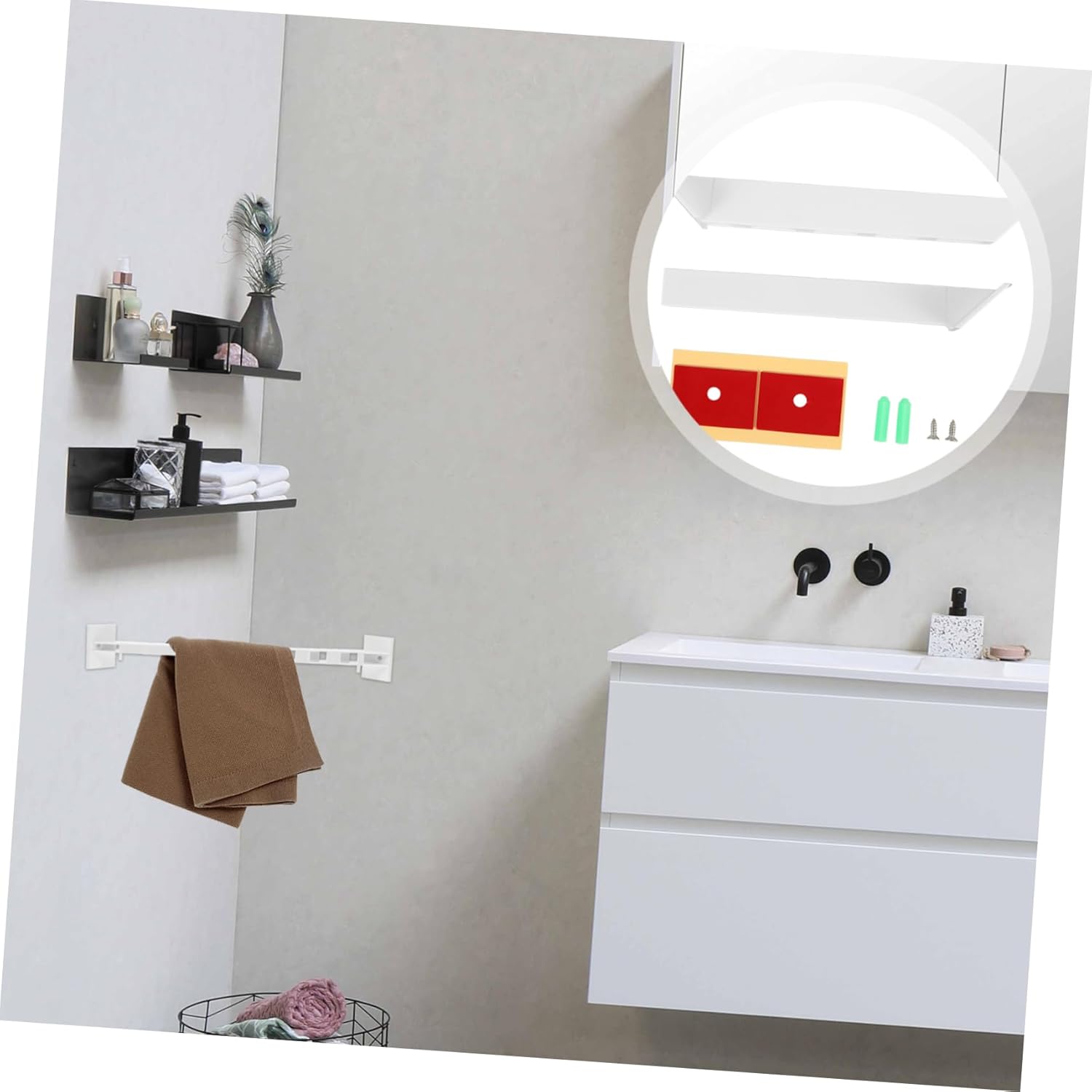 Zerodeko Shower Caddy Corner Rod Sturdy ABS