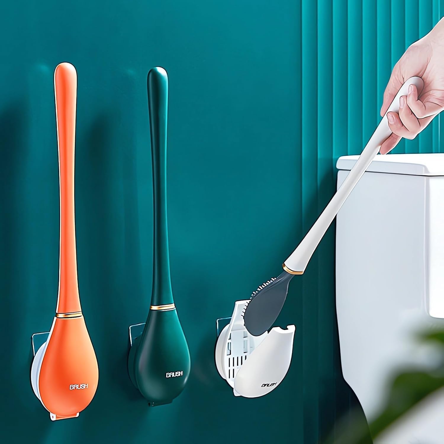 Vevogem Modern Flexible Toilet Brush Set with Holder