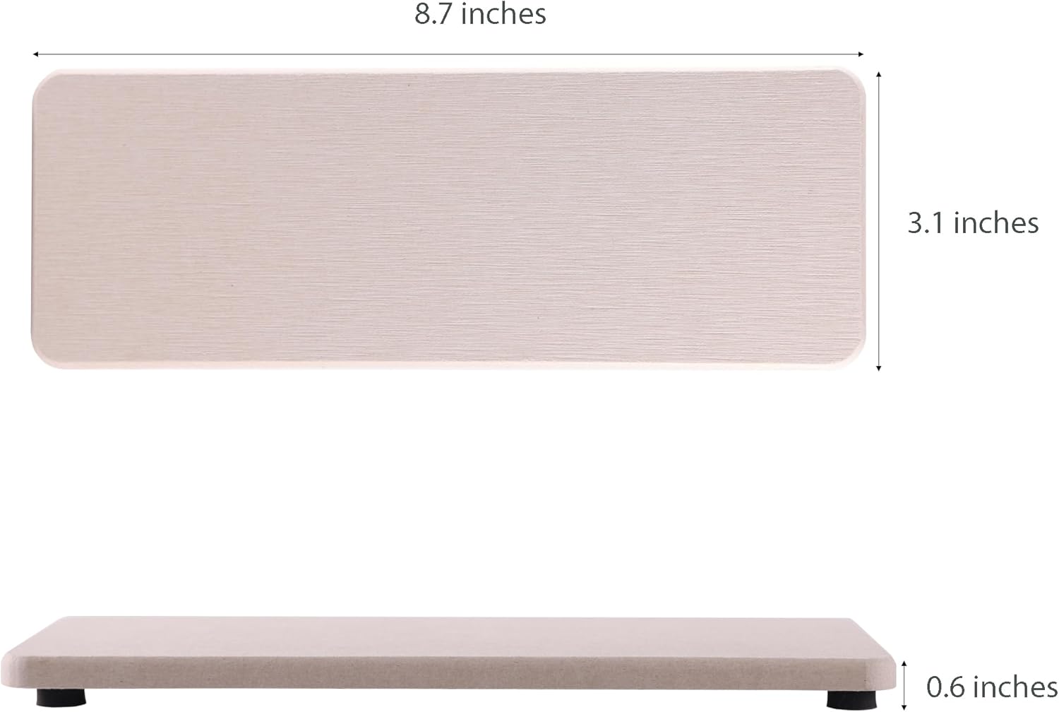 2 Pcs Water Absorbing Diatomite Stone Trays Light Gray Kitchen Bathroom Use