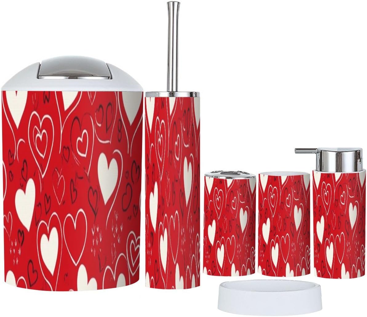 Boho Pink Bathroom Accessory Set 6 Piece
