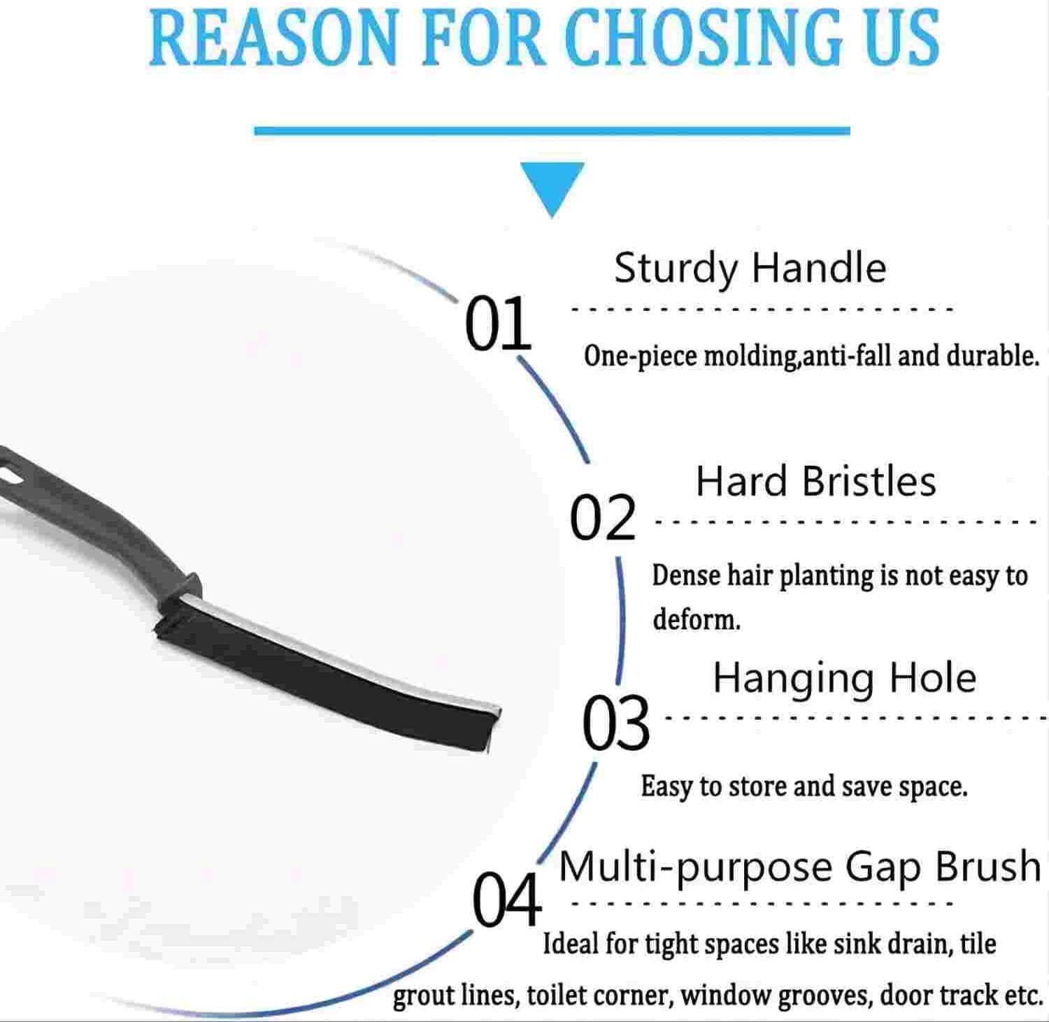 JWCE Crevice Cleaning Brush Kit for Hard-to-Reach Areas