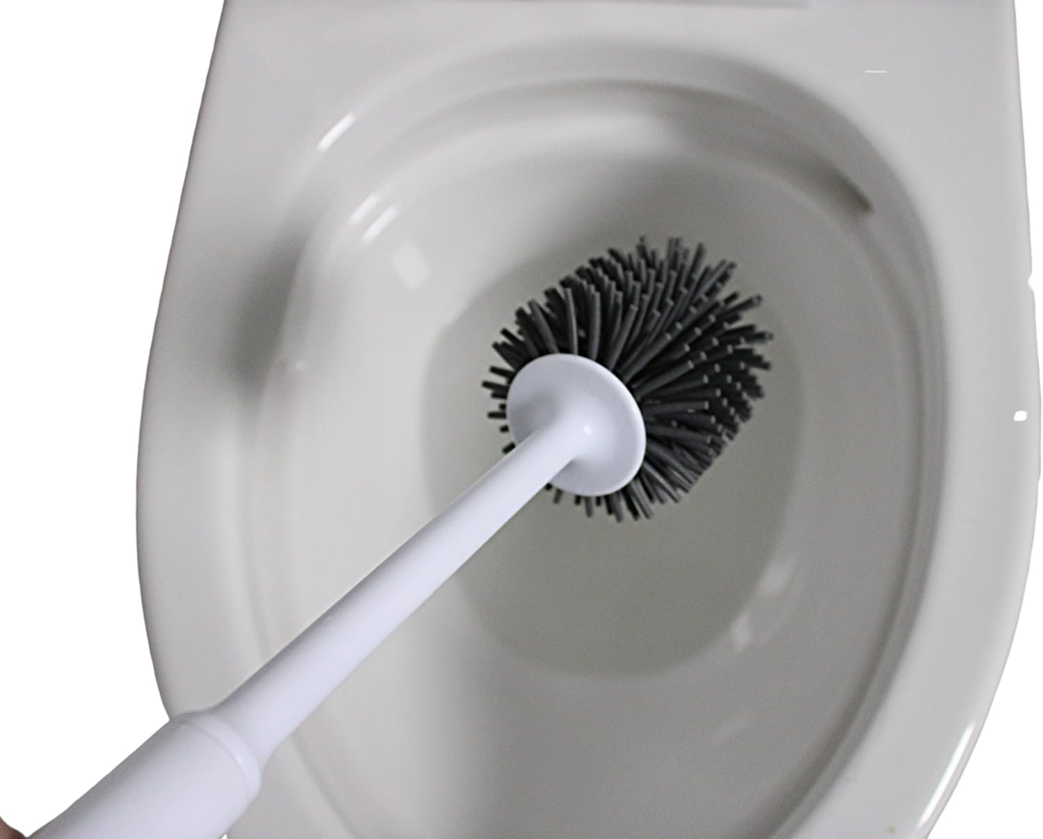 Silicone Toilet Brush with Holder - No-Drill Mount Ventilated Design