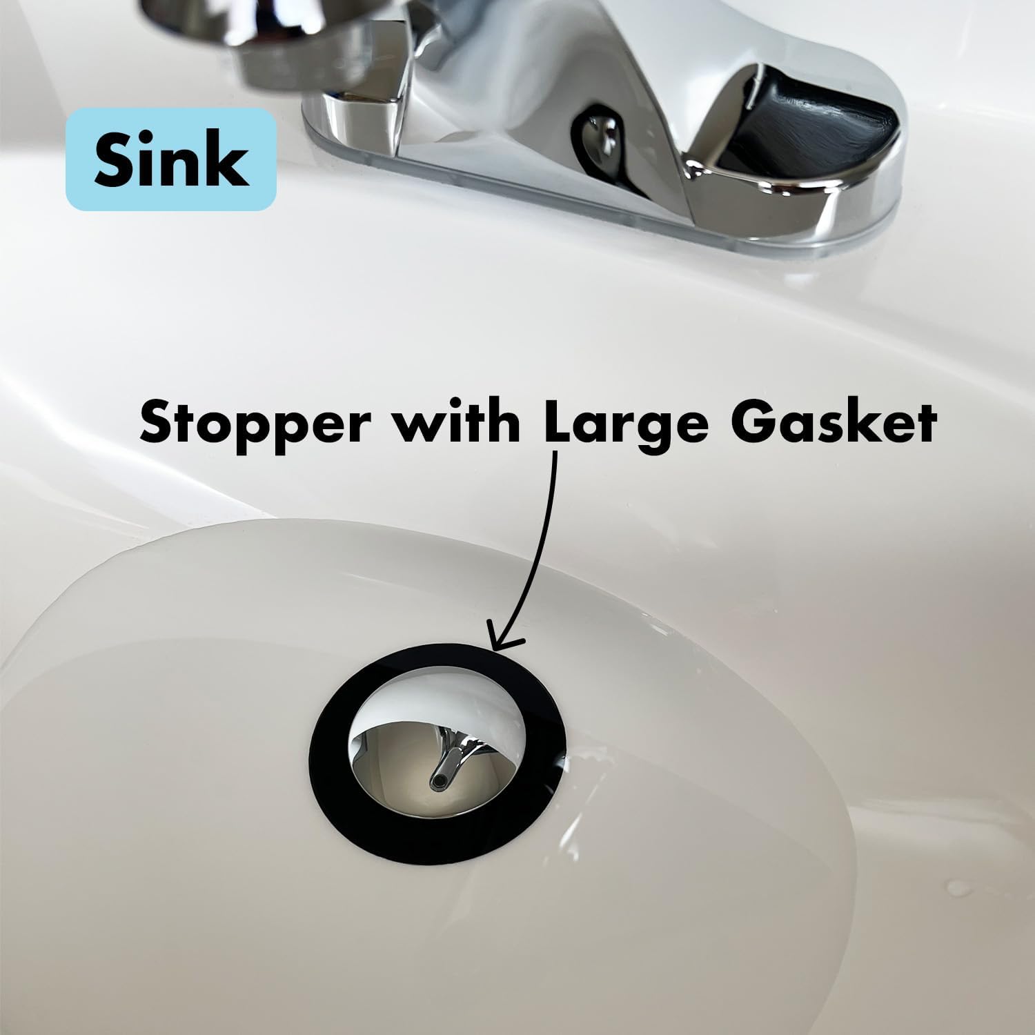 DrainFunnel Chrome Bathtub Stopper for 13-17 Drains