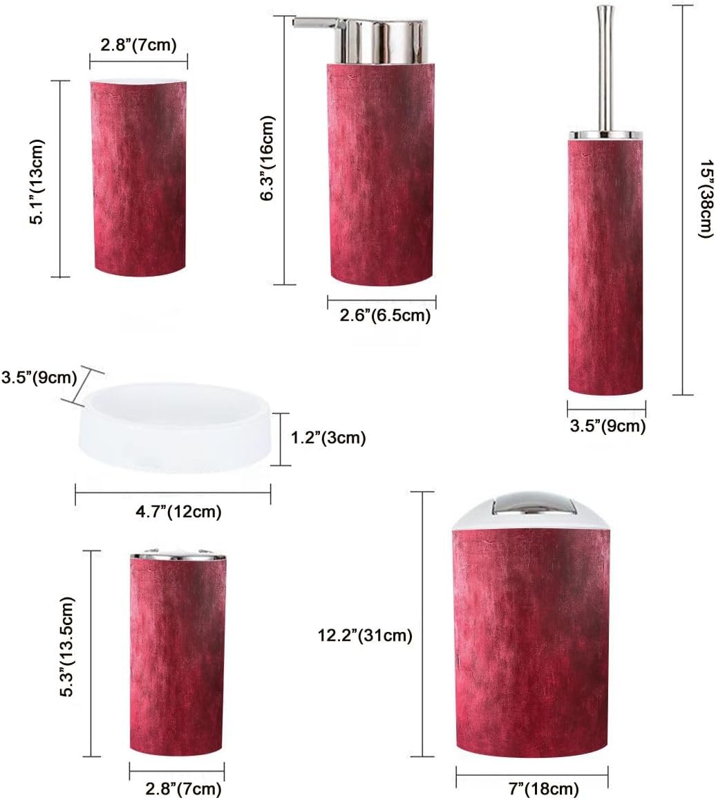Boho Rose Bathroom Accessory Set 6 Piece 1