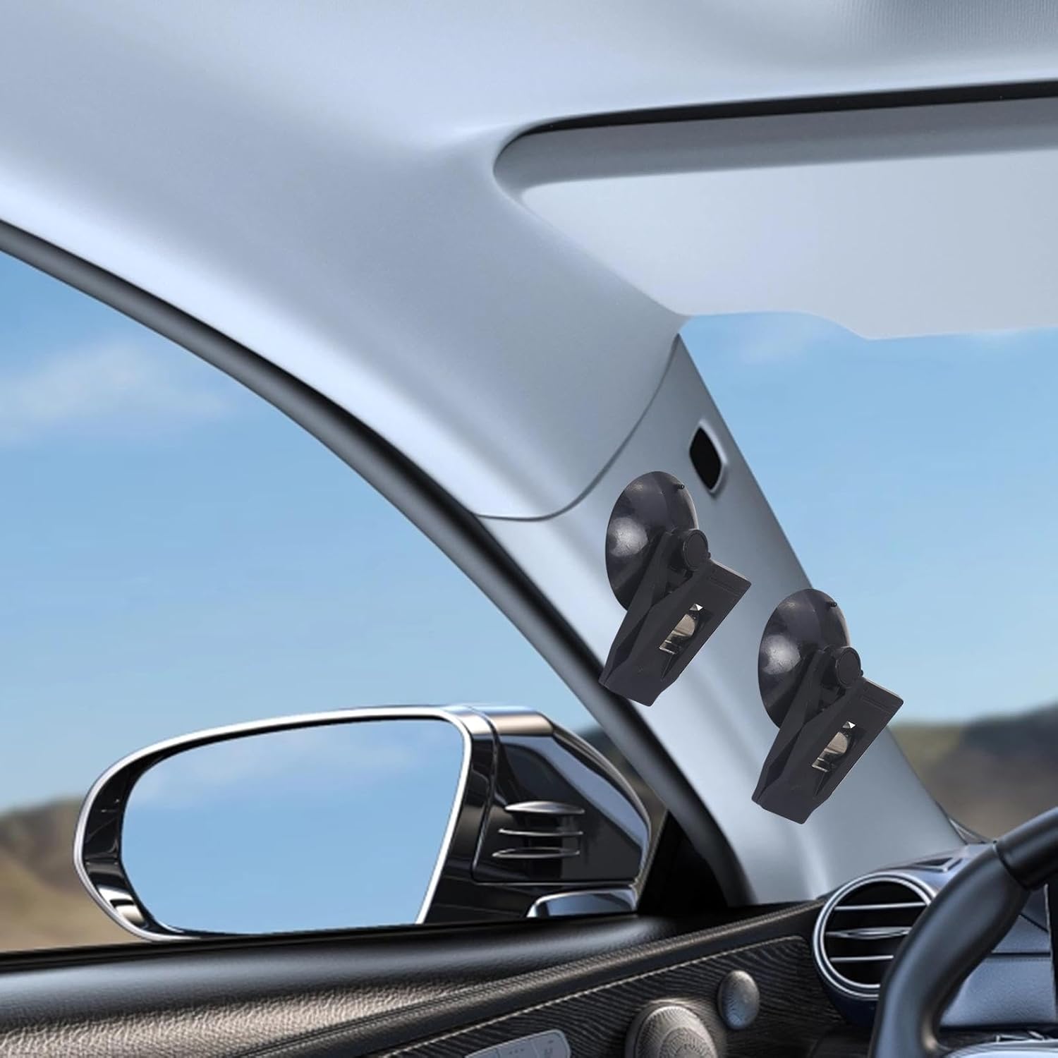 Car Suction Cup Clip Round Ticket Holder Reusable Fixing Tool