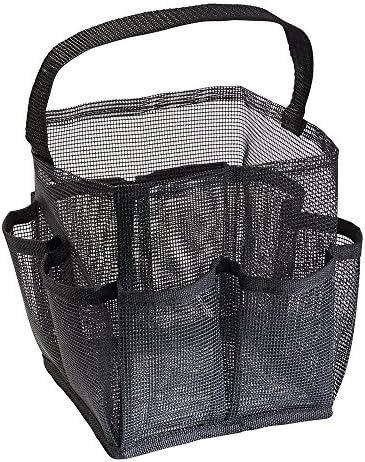 InterDesign Una Shower Caddy Mesh Tote for Shampoo Soap Conditioner Black