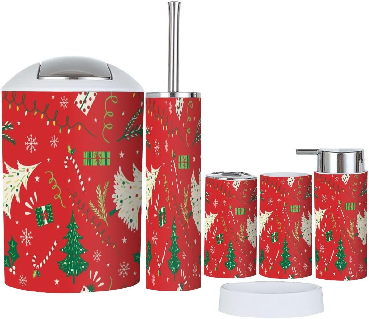 TRANQDEHOM 6-Piece Boho Bathroom Accessories Set 1