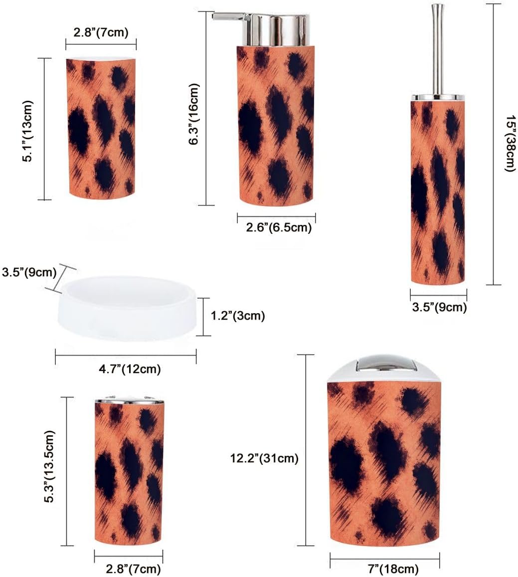 Boho Caramel Giraffe Farm Animal Bathroom Accessories Set