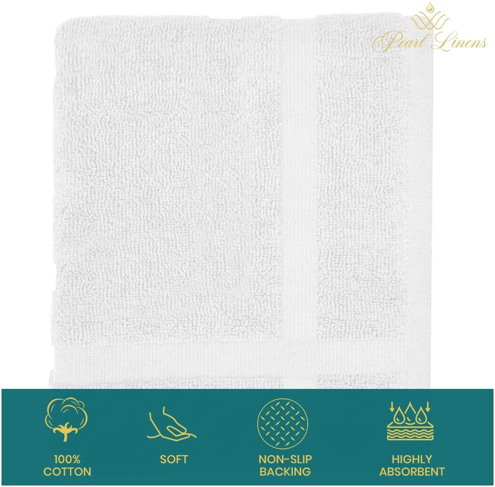 Pearl Linens 6 Pack Cotton Bath Mats 20x30in