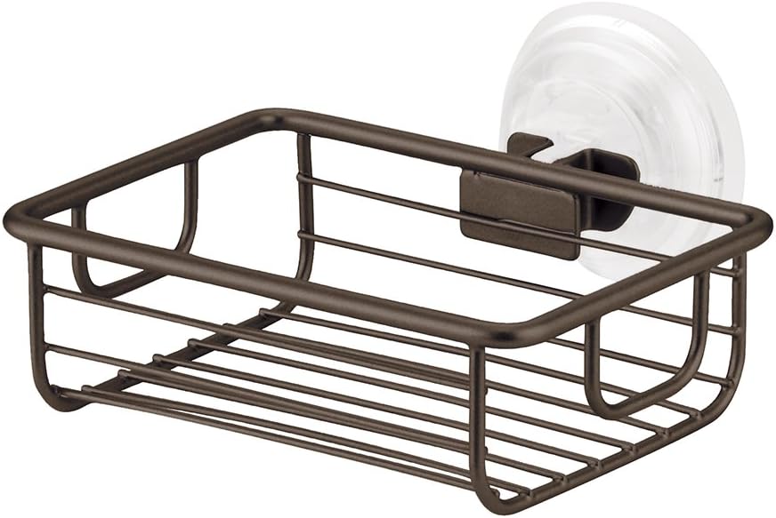 InterDesign Classico Suction Shower Caddy with Shelves and Hooks