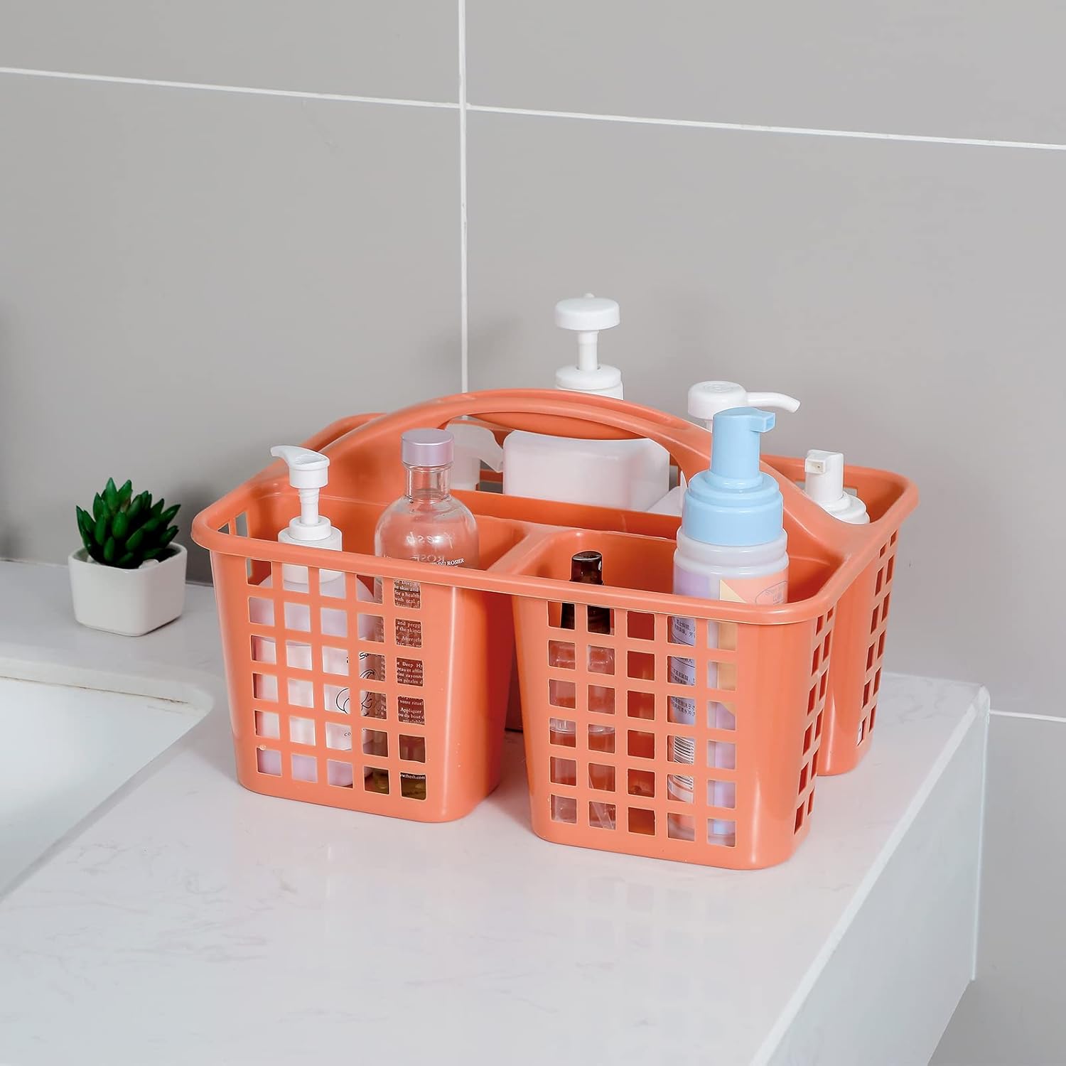 JiatuA Portable Shower Caddy with 3 Compartments and Handle