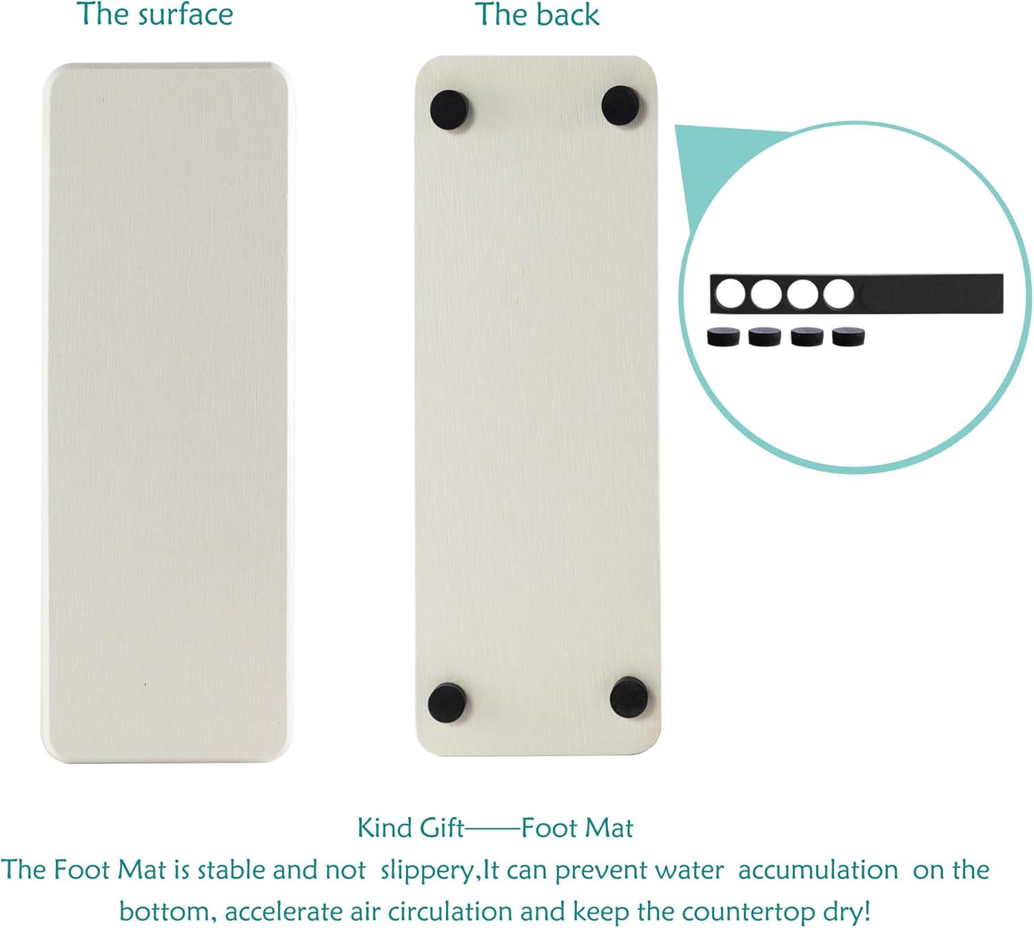 NiuYichee 2 Pcs Water Absorbing Stone Trays White