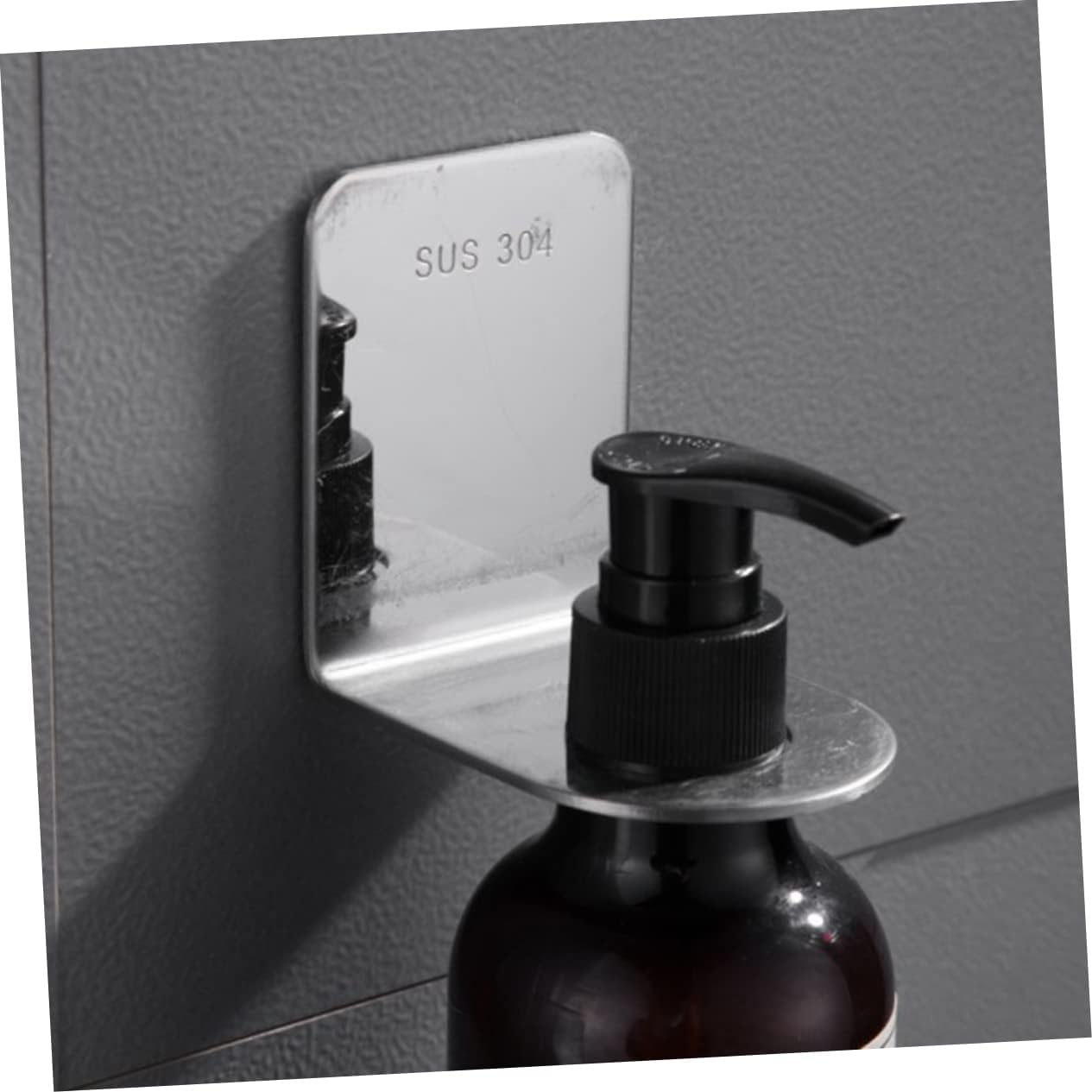 Garneck Silver Shower Gel Hooks Suction Soap Dispenser Holder