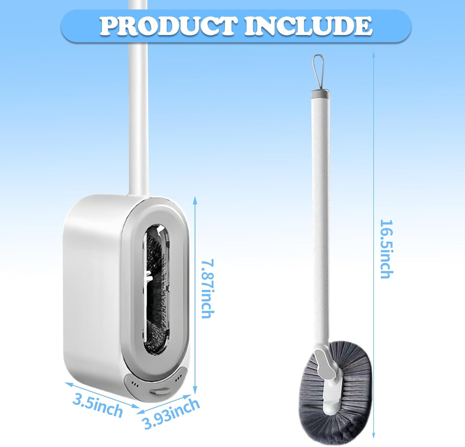 QICI 2-Piece Toilet Brush with Wall Mounted Holder