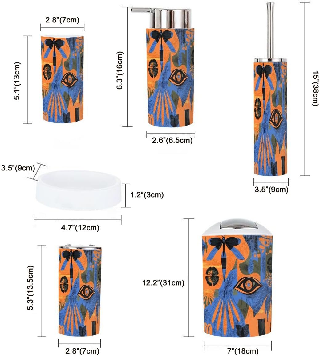 Boho Bathroom Accessory Set of 6 Pieces 1