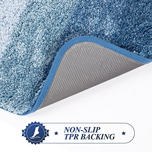 Walensee Non Slip Bath Mat 16x24 Ombre Blue