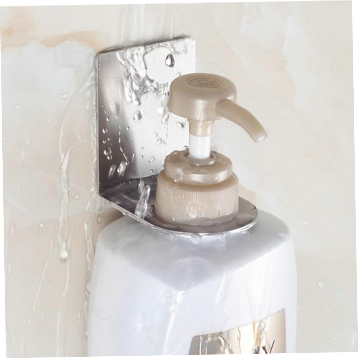 Garneck Silver Shower Gel Hooks Suction Soap Dispenser Holder