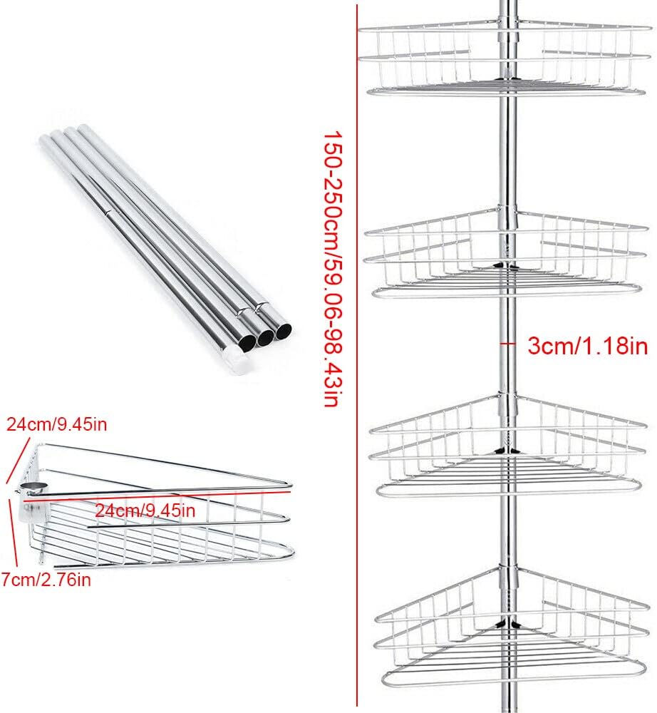 4 Layer Shower Storage Holder with Drainage System 1