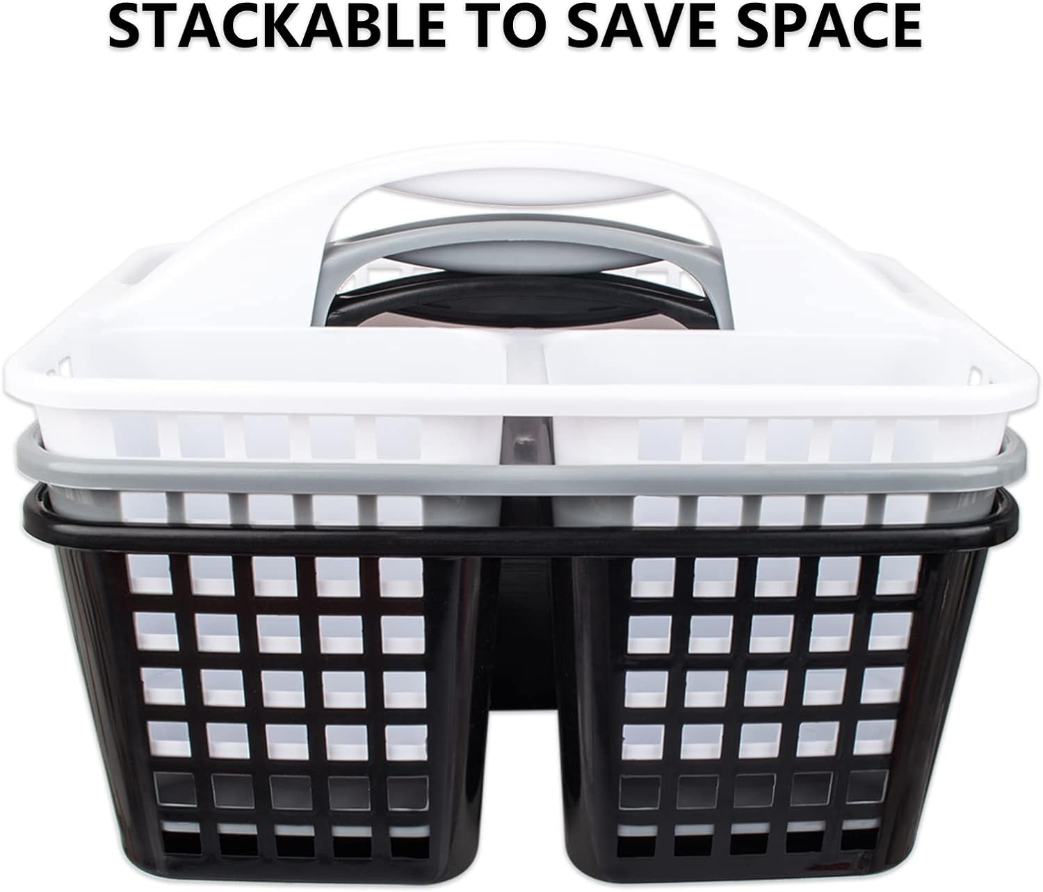 JiatuA Black Portable Shower Caddy Basket with Handle