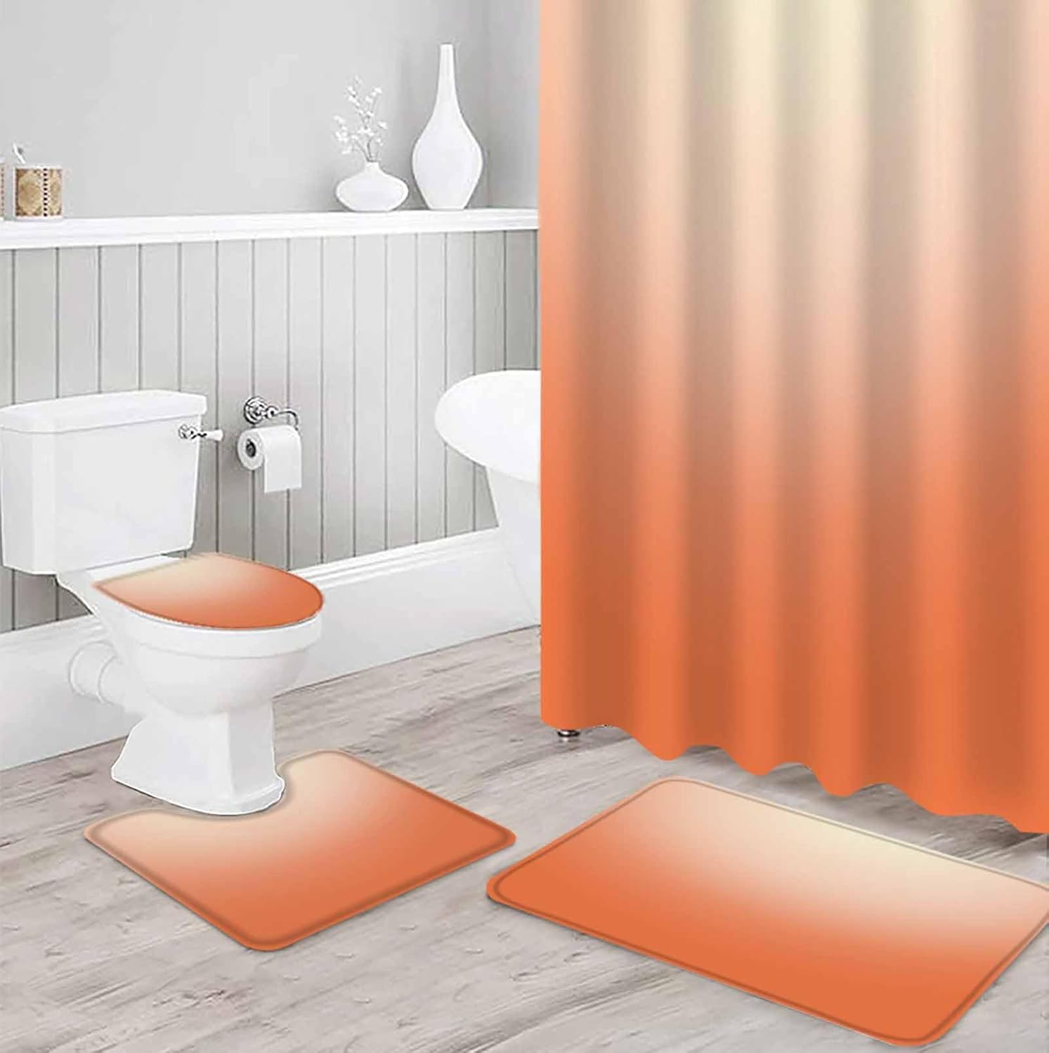 ZOE GARDEN Gradient Orange Bathroom Set