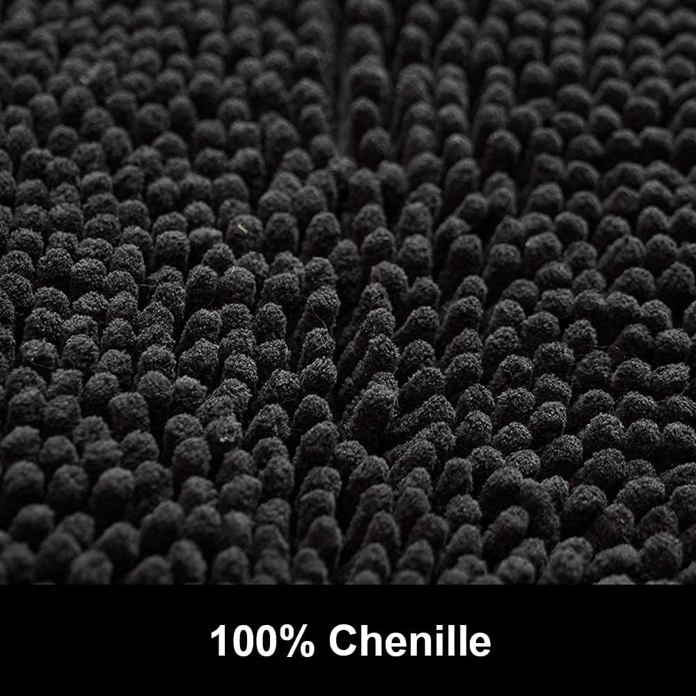 Sheepping Non Slip Black Bath Rug Mat 59 x 20