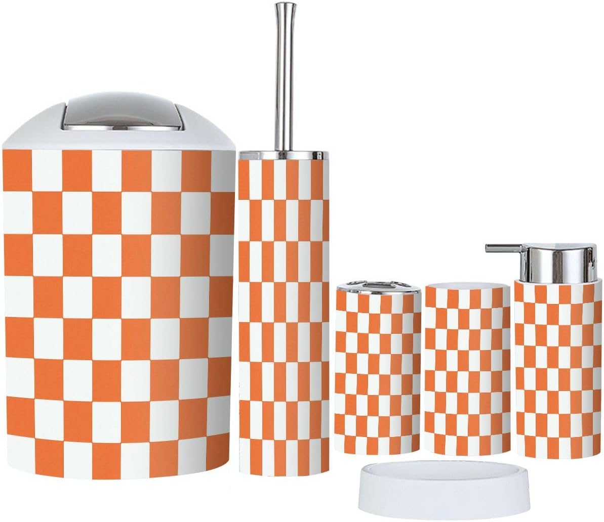 TRANQDEHOM 6 Piece Boho Retro Bathroom Accessory Set