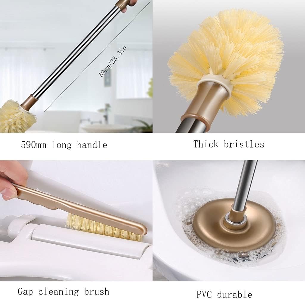 Toilet Brush and Holder Set with Strong Bristles