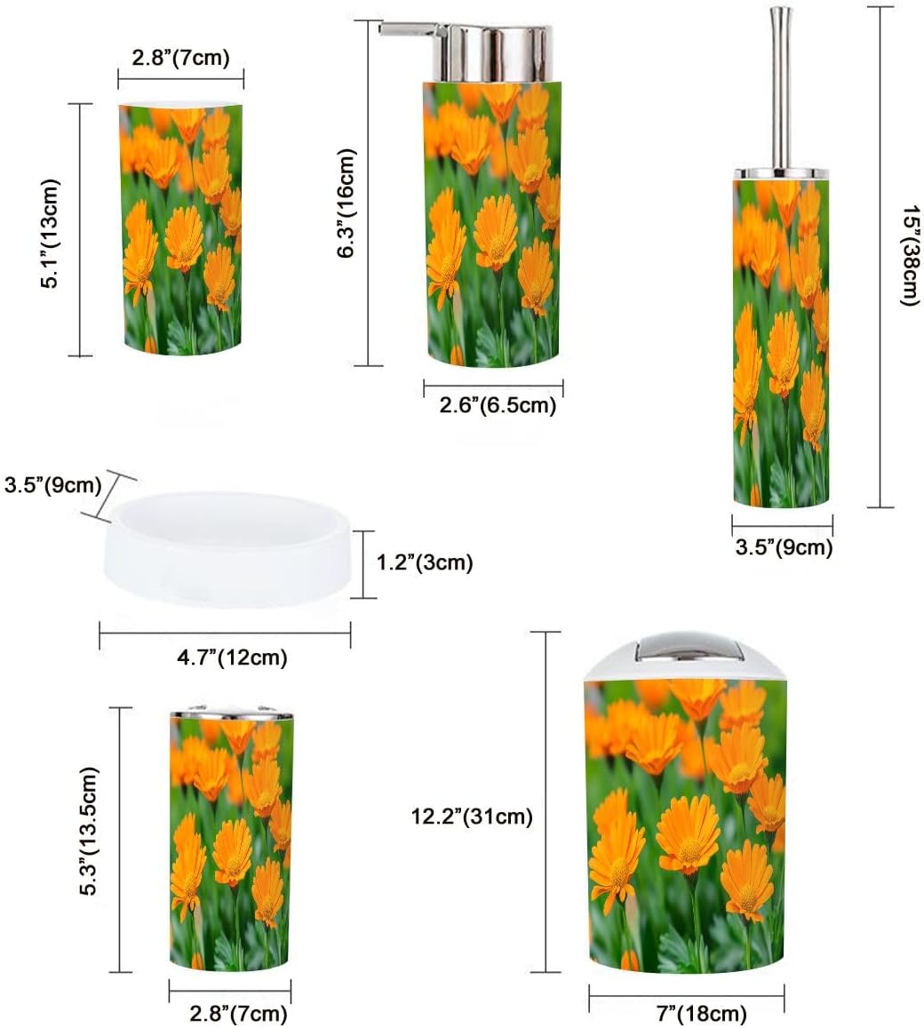 Boho Flower Bathroom Accessories Set of 6