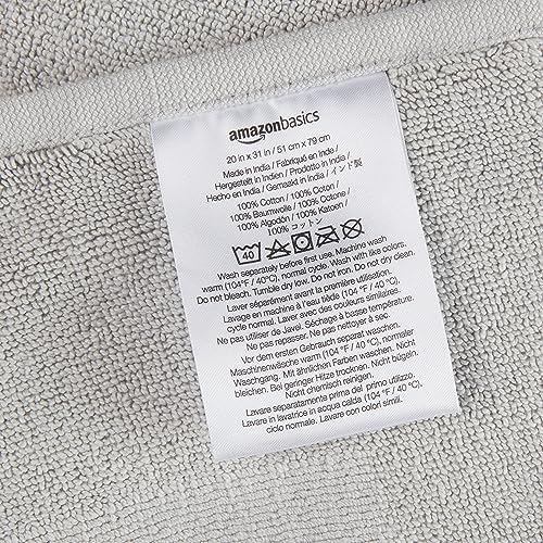 Amazon Basics Soft Silver Bath Rug Mat 31x20
