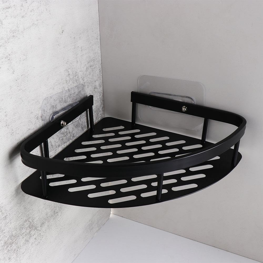 Metal Shower Corner Shelf with Non-Drill Mount