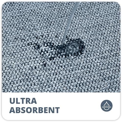 ULTRA THIN BATH MAT WITH RUBBER BACKING Blue 20x32