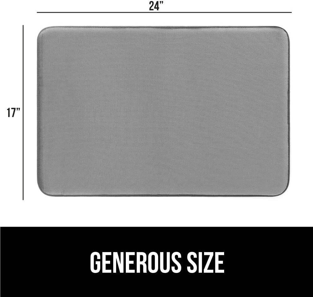 Gorilla Grip Velvet Bath Rug with Dots Graphite Gray 24x17